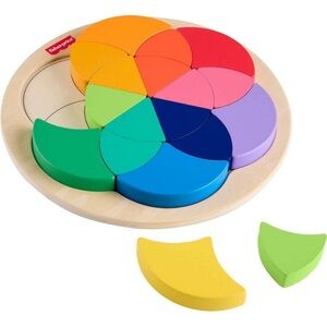 Fisher-Price Wood Preschool Toy Color Wheel Puzzle